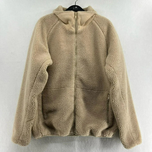 Brandy Melville Jackets & Blazers - Brandy Melville John Galt Teddy Jacket Women's Sz M-L Tan Full Zip Fleece Sherpa